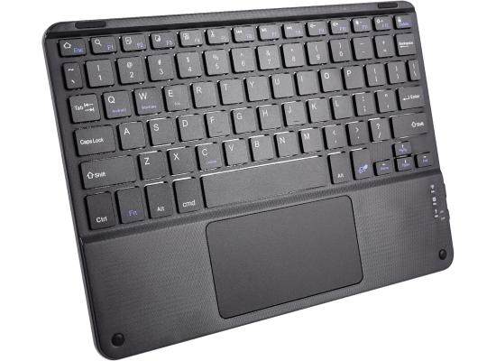 Wireless Bluetooth Keyboard, Ultra Slim Rechargeable Portable Cordless Keyboard with Touchpad 10 Inch Wireless Keyboard for iOS, Android, Windows, iPad, iPhone, Samsung (Black)